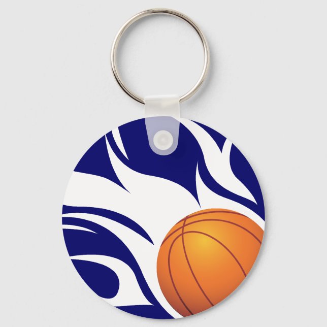 Chaveiro Azul e Branco no Basquete Flaming (Frente)