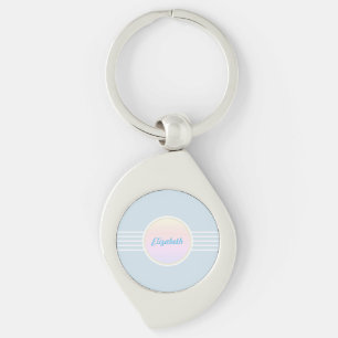 Chaveiro Azul e opal de gelo personalizado com brilho retr