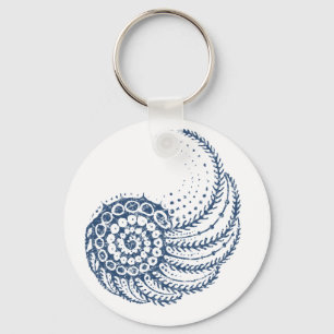 Chaveiro Azul espiral orgânico