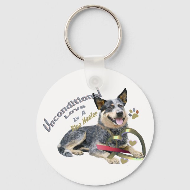 Chaveiro Azul Heeler Amor Incondicional (Frente)