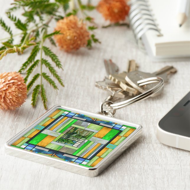 Chaveiro Azul Heron StainGlass (Lateral)