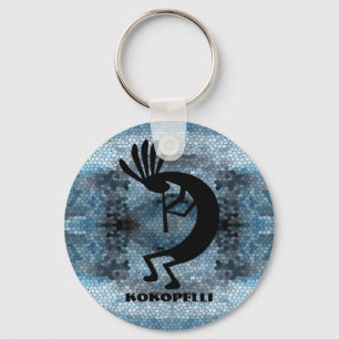 Chaveiro Azul-mosaico do deserto Kokopelli
