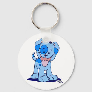 Chaveiro azul pequeno do filhote de cachorro