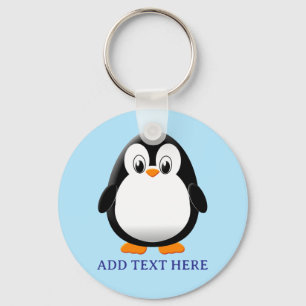 Chaveiro Azul Personalizado de Cartoon Pinguim Cujo