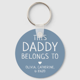 Chaveiro Azul Personalizado Este Pai Pertence Ao Dia de os 