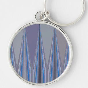 Chaveiro Azul, Roxo, Cinza de Arte Chevron