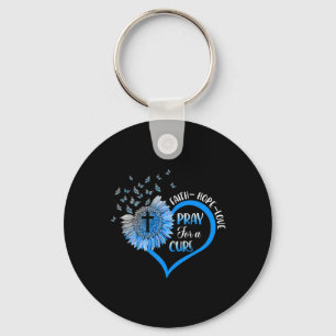 Chaveiro Azul Tipo 1 Diabetes Borboleta Cardíaca Religiosa
