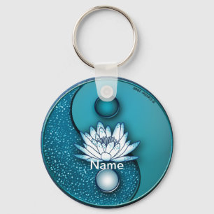 Chaveiro Azul Yin Yang Lotus