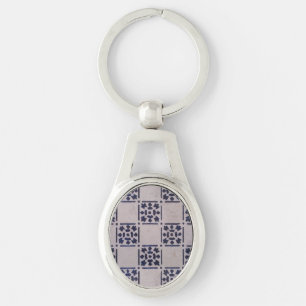 Chaveiro Azulejo Holandês Antigo Delft Azul Branco