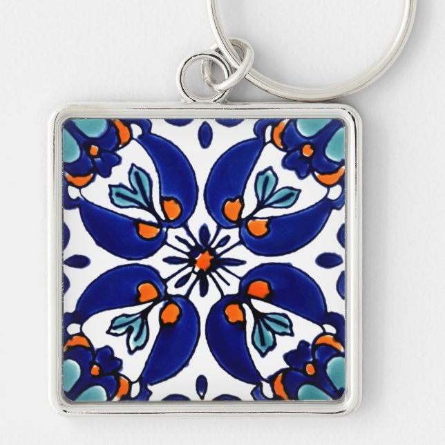 Chaveiro Azulejo mexicano Talavera Terracotta nº 1 (Frente)