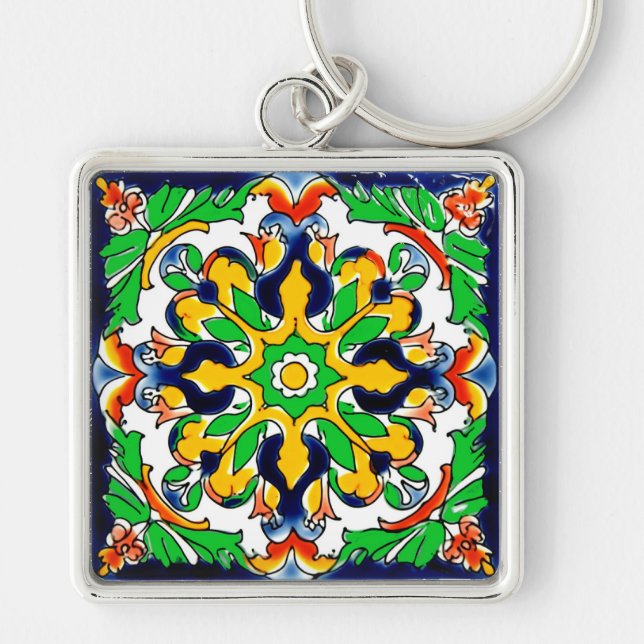 Chaveiro Azulejo mexicano Talavera Terracotta nº 4 (Frente)