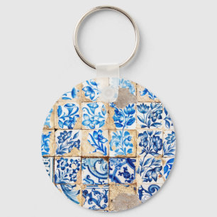 Chaveiro azulejo velho de Portugal da decoração azul de
