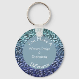 Chaveiro Azulejos Azuis Mosaico de Apreciação do Funcionári