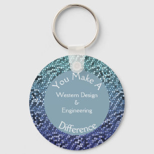 Chaveiro Azulejos Azuis Mosaico de Apreciação do Funcionári