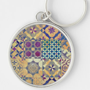 Chaveiro azulejos tradicionais Coloridos do Mediterrâneo e