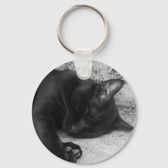 Chaveiro B&W - Gato Dormindo (Frente)