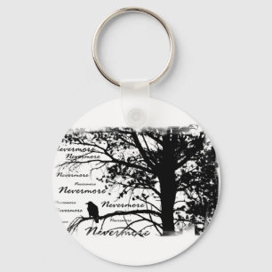 Chaveiro B&W Nunca mais Raven Silhouette