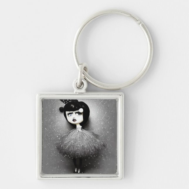 Chaveiro B&W Pop Surrealismo Tutu Doll (Frente)