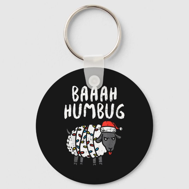 Chaveiro Baaah Humbug Sheep Xmas Lights Funny Anti Christma (Frente)