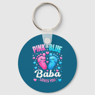 Chaveiro Baba rosa ou azul ama revelação do sexo do bebê sh