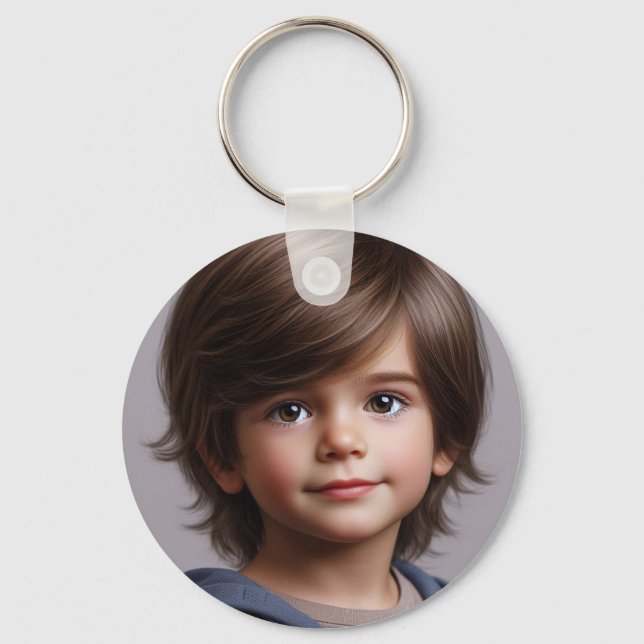 Chaveiro Baby Dino Birthday Photo Keychain! (Frente)