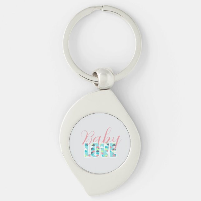 Chaveiro Baby Love Key Chain Chá de fraldas Moderno (Frente)