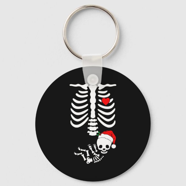 Chaveiro Baby Shower Skeleton Christmas Santa Pregnancy Ann (Frente)