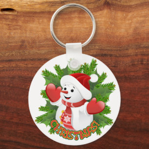 Chaveiro Baby Snowman com Ornament Crystal Snowflakes