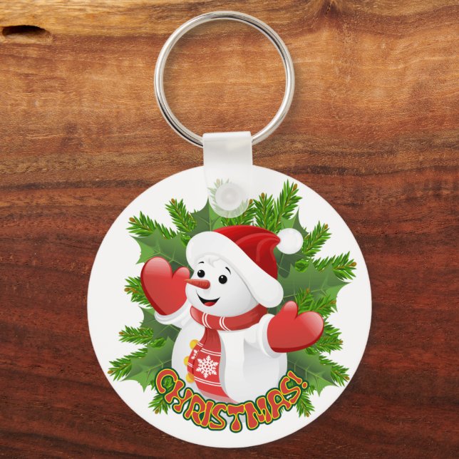 Chaveiro Baby Snowman com Ornament Crystal Snowflakes (Frente)