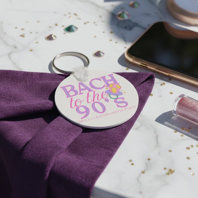 Chaveiro Bach to the 90s - Design de Festa de solteira retr (90s Retro Bachelorette Keychain)