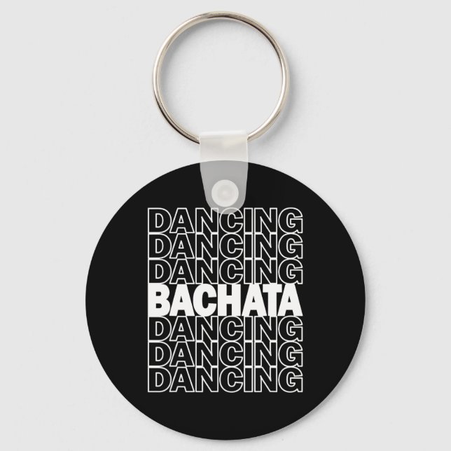 Chaveiro Bachata Dançando Tipografia Gráfico Para Salsa Lat (Frente)