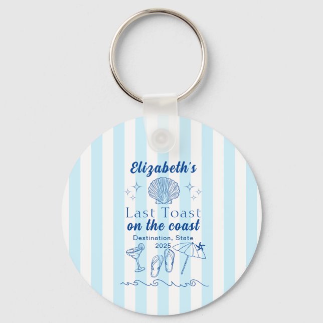 Chaveiro Bachelorette Beach Party Last Toast Na Costa (Frente)