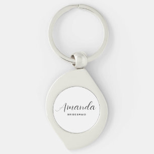 Chaveiro Bachelorette Bridesmaid de Script Minimalista Mode