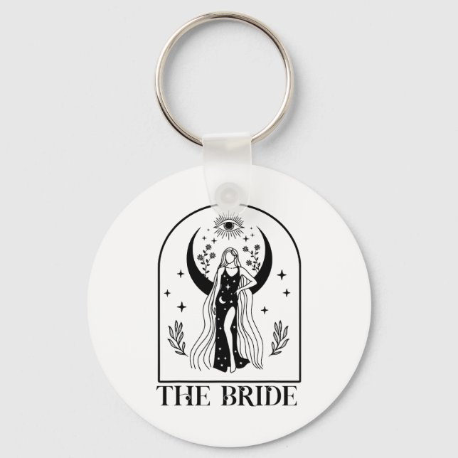 Chaveiro Bachelorette de Casamento Gótico da Noiva Coven (Frente)