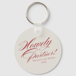 Chaveiro Bachelorette de Parceiro Red Howdy Personalizado