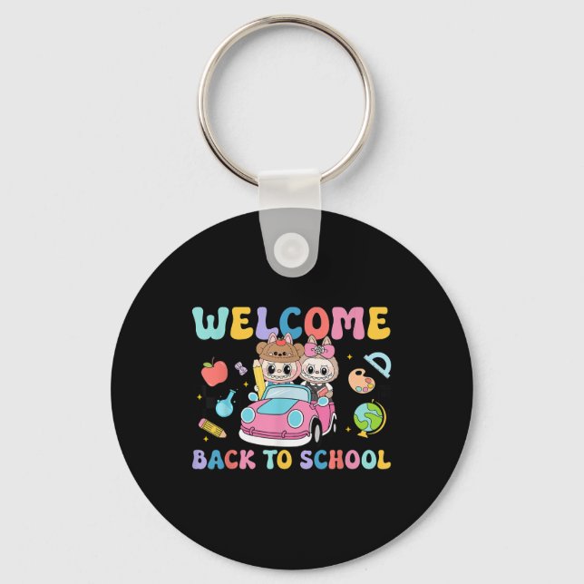 Chaveiro Back To School First Day Of School Monster Teacher (Frente)