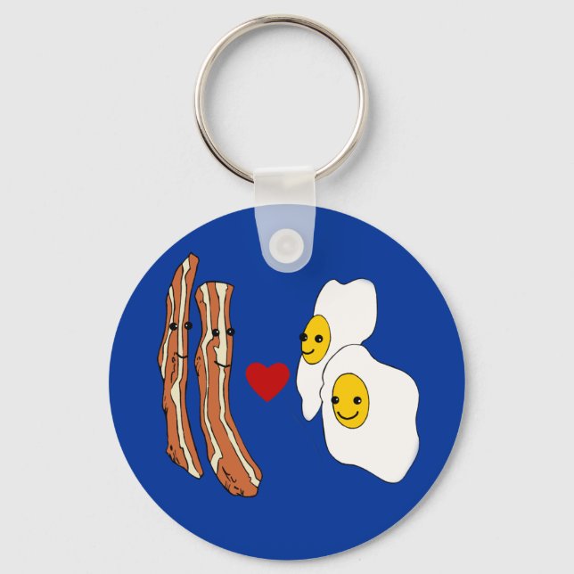 Chaveiro Bacon ama Ovos Engraçado Design Bacon (Frente)