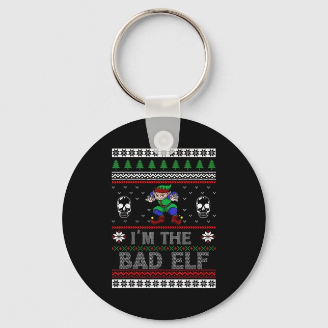 Chaveiro Bad Elf Ugly Christmas For Elves Lover  (Frente)