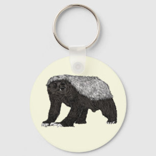 Chaveiro Badass Honey Badger Aearless Attitude Animal Art