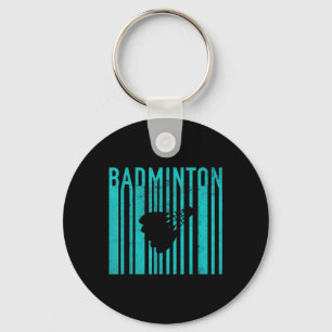 Chaveiro Badminton Antigo - Jogador de Badminton Retro - Ba
