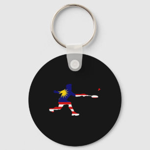 Chaveiro Badminton Bandeira da Malásia Raquete Volante Joga