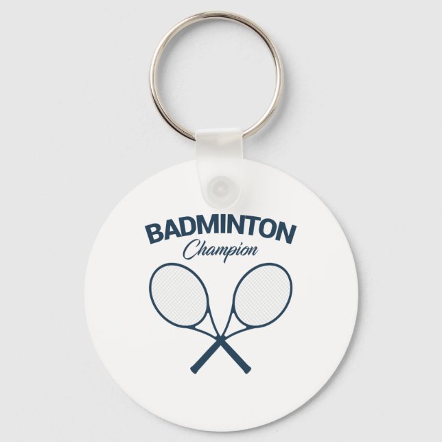 Chaveiro Badminton Champion I Racket I Shuttle I Badminton (Frente)