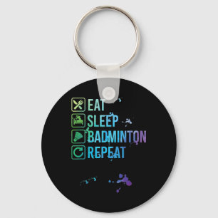 Chaveiro Badminton Coma Sono Repetir Presente de Aquarela