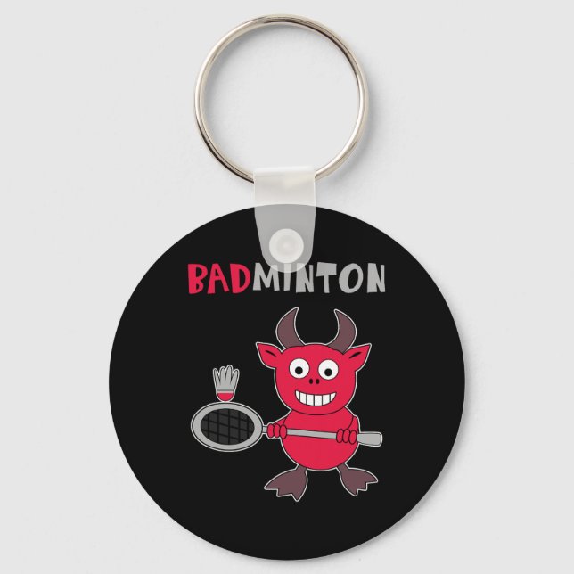 Chaveiro Badminton Devil Badminton Player Shuttle Sports Sm (Frente)