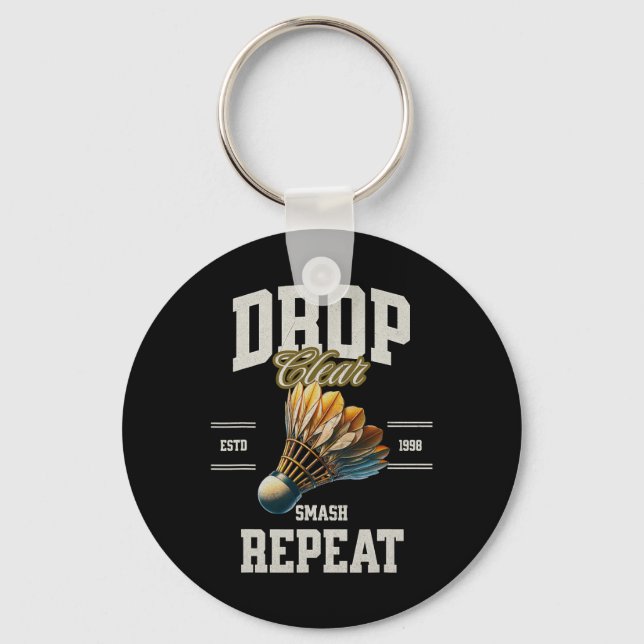 Chaveiro Badminton Drop Clear Smash Repetir Shuttle (Frente)