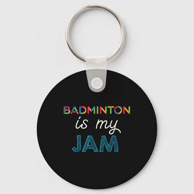 Chaveiro Badminton é meu Design de Badminton emperrado (Frente)