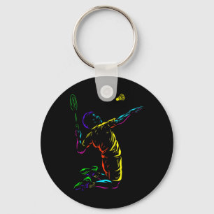 Chaveiro Badminton Graphic Badminton Player Shuttle Sports