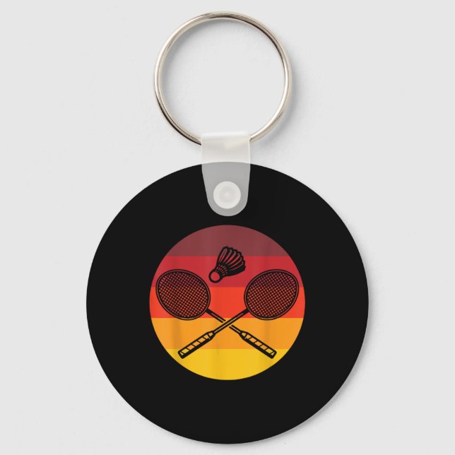 Chaveiro Badminton Graphic Badminton Player Shuttle Sports (Frente)