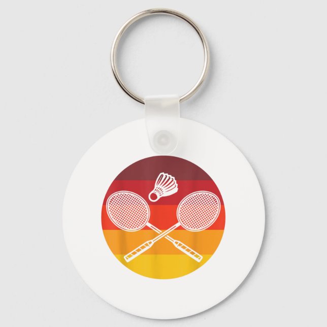 Chaveiro Badminton Graphic Badminton Player Shuttle Sports (Frente)