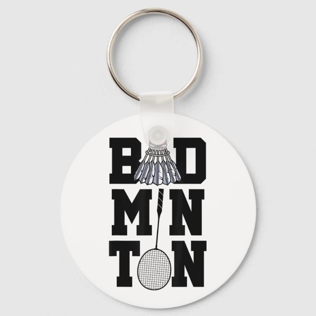 Chaveiro Badminton Graphic Badminton Player Shuttle Sports (Frente)